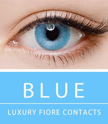 [ハーフ女神3ヶ月レンズ]フィオーレブルー カラコン[着色直径：14.0mm】UVカット*高発色パワー*最高品質Luxury Fiore blue