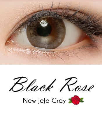【リニューアル】高度数 Black Rose ジェジェグレーPREMIUM[直径 : 14.0mm 着色：13.2mm]度あり度なし~-10.00まで JEJE Grayカラコン