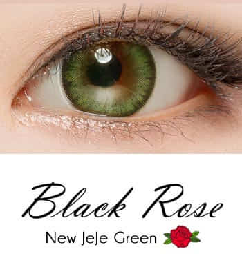 【生産終了予定品! お早めに！】Black Rose ジェジェグリーンPREMIUM[直径 : 14.0mm 着色：13.2mm]度あり度なし~-10.00まで JEJE Greenカラコン