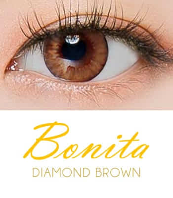 [乱視用カラコン2枚]Bonita Diaブラウン 最高品質 [直径 : 14.0mm 着色：13.4mm] Diamond Brown