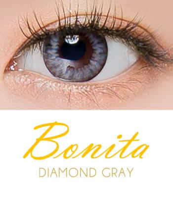 「生産終了:~9月26日」[乱視用カラコン2枚] Bonita Dia グレー 最高品質 [直径 : 14.0mm 着色：13.4mm] Diamond Gray
