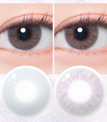 【マンスリーカラコン2枚】ベラボノ・シリコーンハイドロゲル・グレーピンク「最高品質」 含水率：43% 着色直径：13.0 BC: 8.6 ナチュラルハーフ bella bono gray pink contact lens