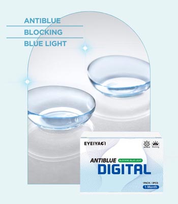 【マンスリー】クリアカラコン｜ブルーライト対策に特化したマンスリータイプ｜直径14.1mm・含水率42％｜～-8.00｜PREMIUM アンチブルー（Anti Blue）