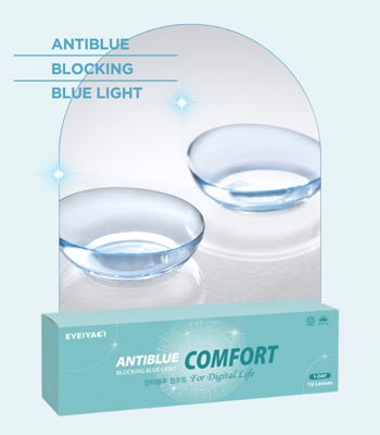 【ワンデー／10枚】クリアカラコン｜ブルーライト対策カラコン｜直径14.2mm・含水率48％｜～-8.00｜PREMIUM アンチブルー（Anti Blue）